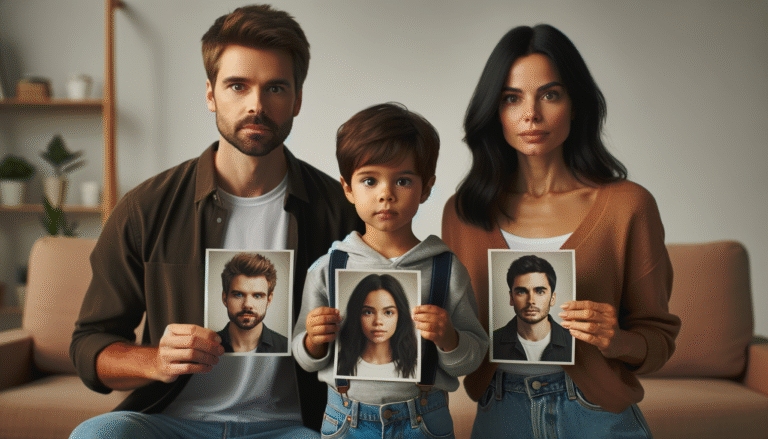 Photo child comparing parents